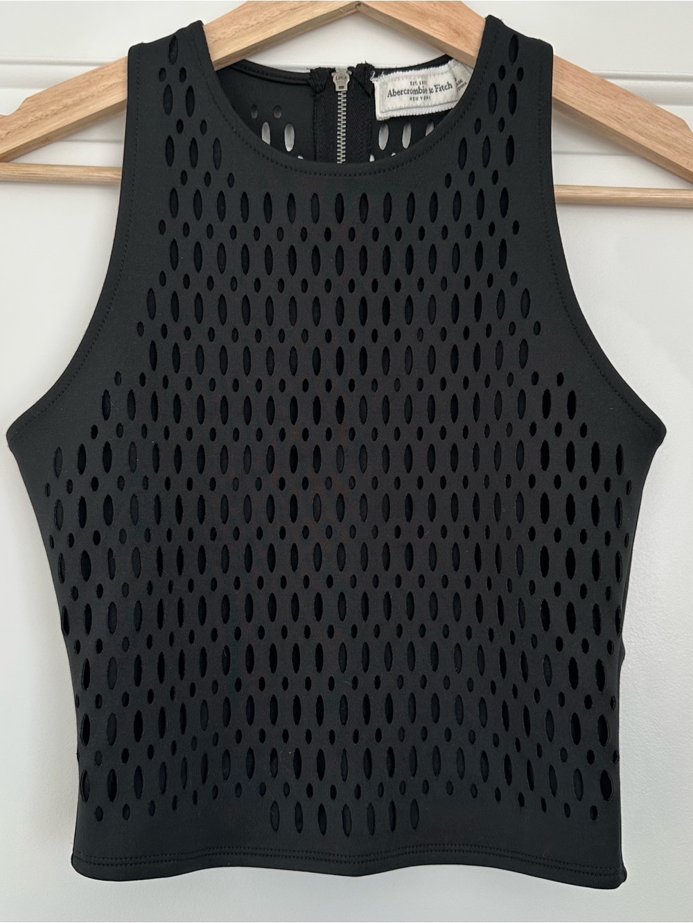 Abercrombie & Fitch Black Perforated Tank Top
